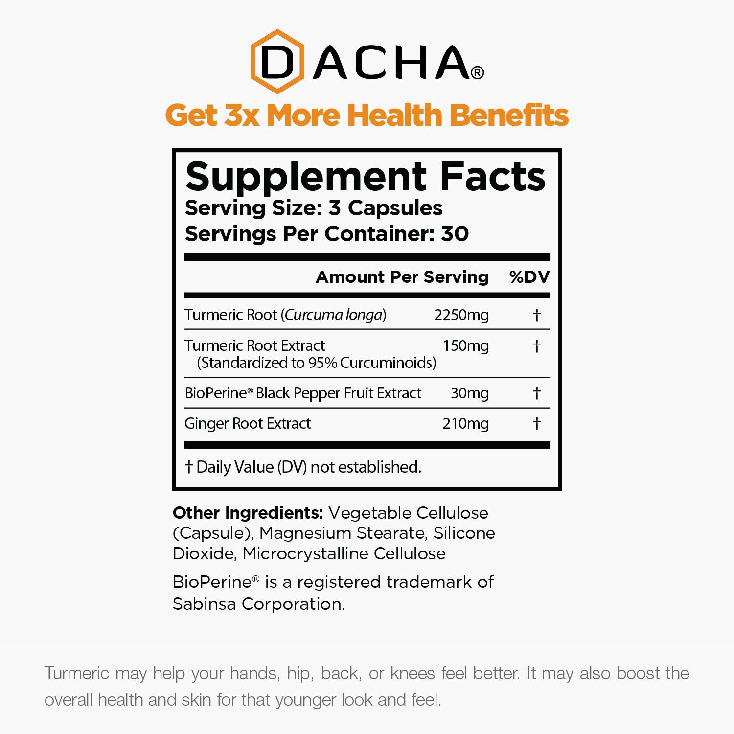 DACHA Nutrition Turmeric Curcumin