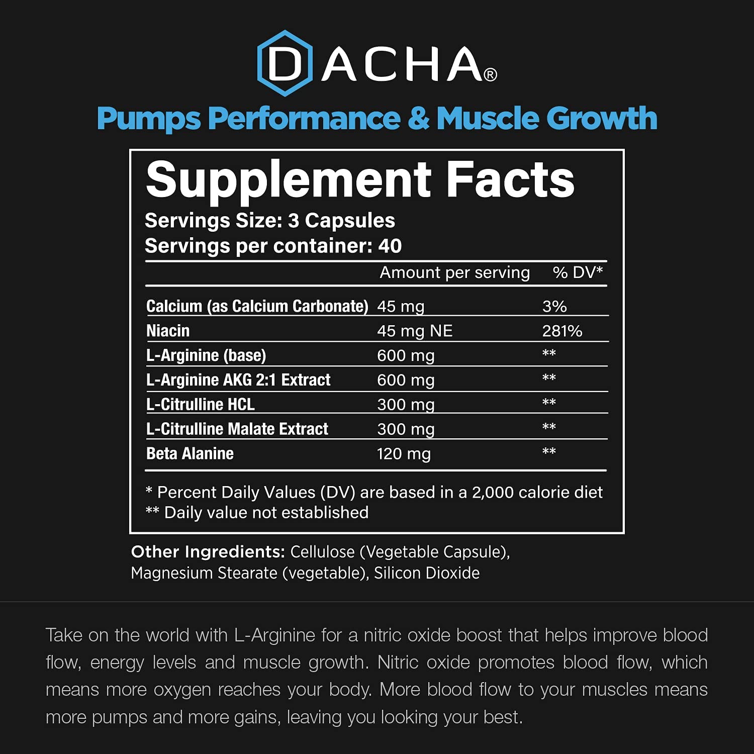 DACHA Premium L Arginine Pills